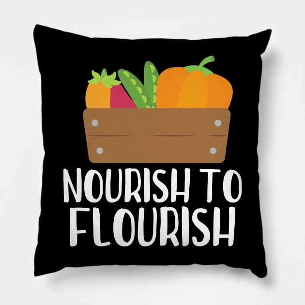 Nourish To Flourish Pillow by The Jumping Cart