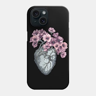 Purple Anemones Heart Human Anatomy Phone Case