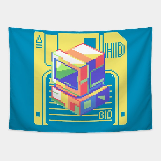 Virtually 1990 - Yellow Fellow Edition Tapestry by bioDoesArt