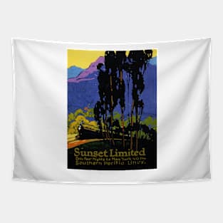 SUNSET LIMITED Four Nights to New York Advertisement Vintage Rail Tapestry