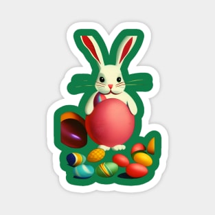 Retro Easter Bunny Magnet