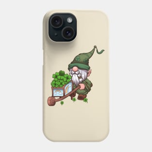 St Patrick’s Day Gnome With Wheelbarrow Carrying Four-Leaf Clovers Phone Case