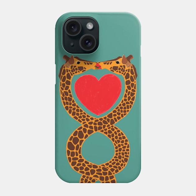 Giraffe love Phone Case by Réka Sajó