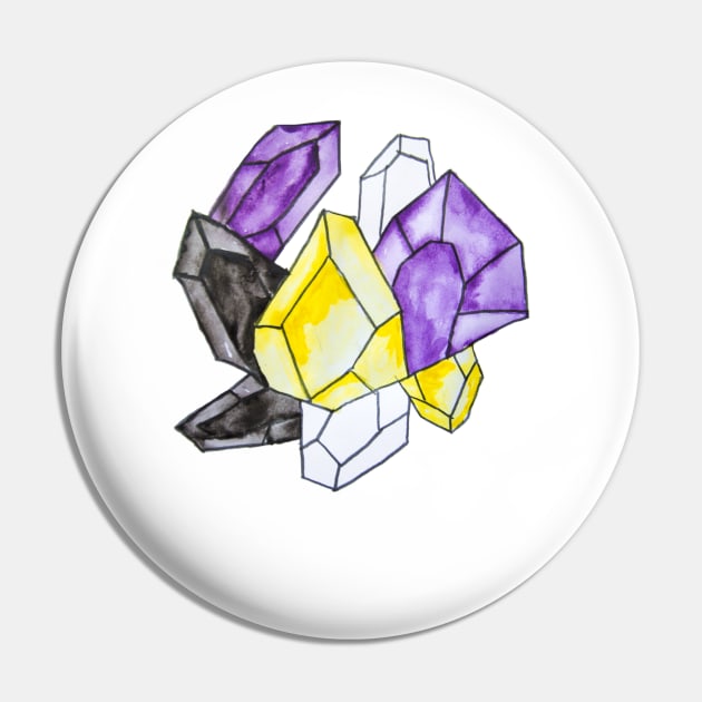 Non-Binary Pride Crystal Pin by KendraKantor