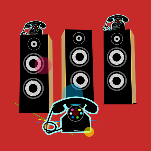 speakers and phone by momomoma