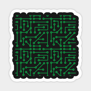 Green PCB printed circuit board trace line art Magnet
