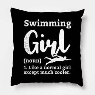 Swimming Girl funny definition art Pillow