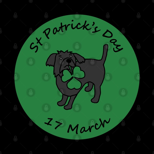 Dog with Shamrock St Patricks Day by ellenhenryart