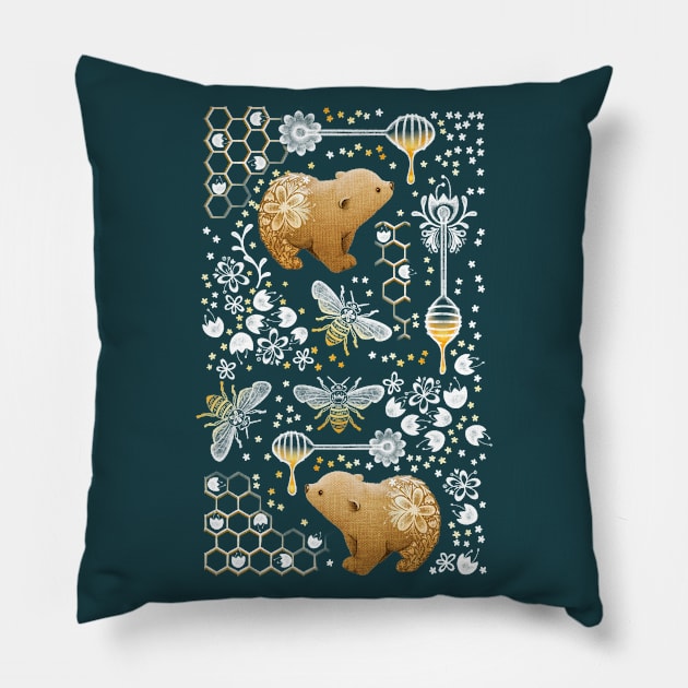 Bear-y Beautiful Honeybee Garden Pillow by PerrinLeFeuvre