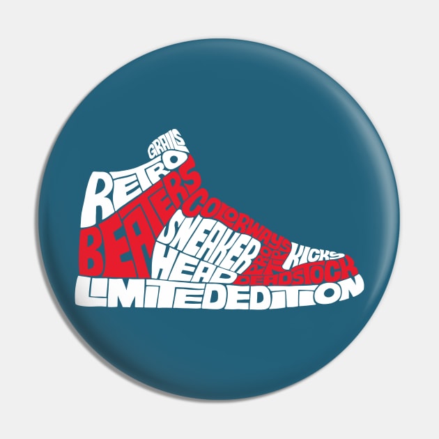 Sneakerhead detailed red white Pin by Seanings