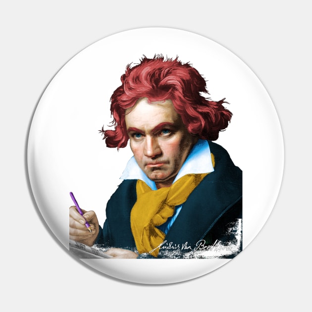 Ludwig van Beethoven Mothers Day Pin by RandomArtHouse