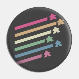 Retro Flying Meeples Pin