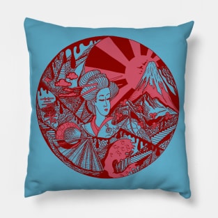 Pastel Tones Dreaming of Japan Pillow