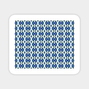 Blue Geometric Mosaic Tiles Pattern Magnet