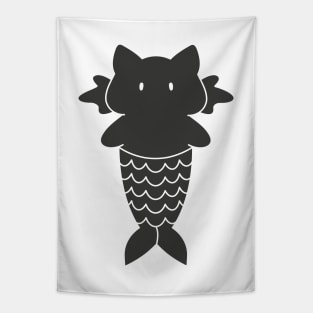 Pisces Cat Zodiac Sign (Black and White) Tapestry