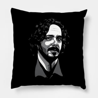 Edgar Wright greyscale Pillow