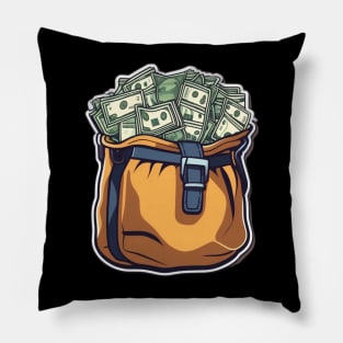 Bag full of green money Pillow