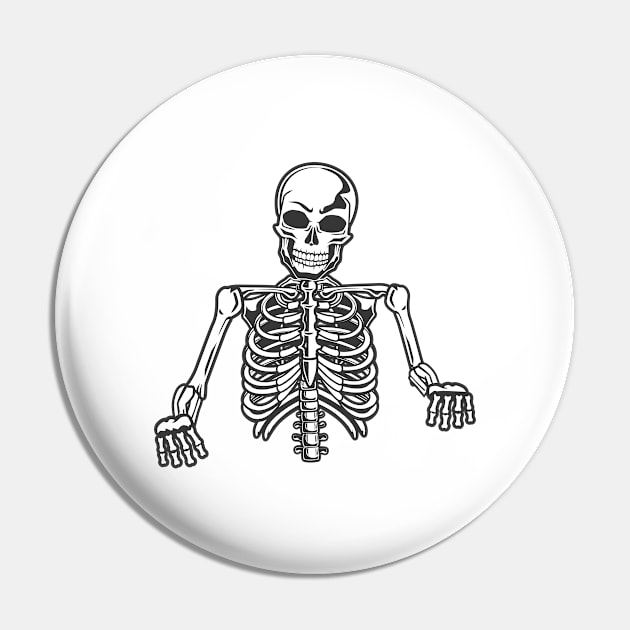 Skeleton upper body Pin by ShirtyLife