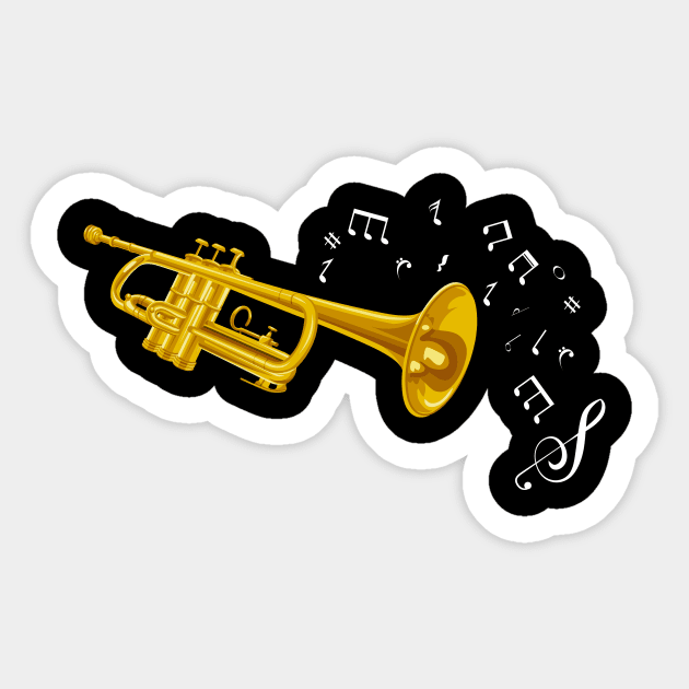 instrument de musique trompette d'or autocollant 4265409 Art