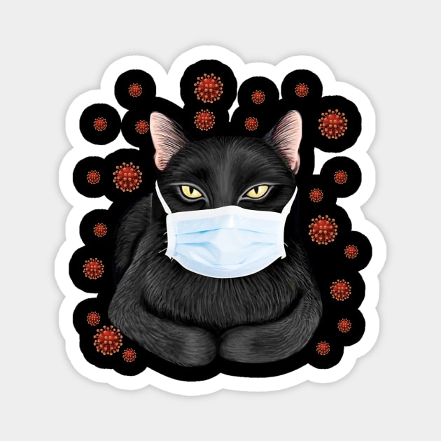 Cat Is Wearing Mask Face Anti Virus 2020 Magnet by cruztdk5