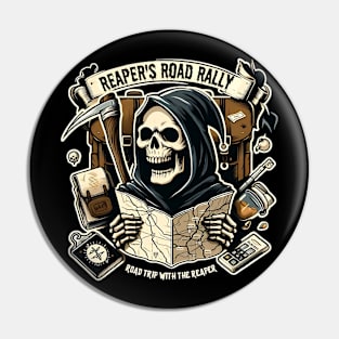 Grim Reaper Skeleton on Road Trip Pin