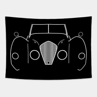 Healey Westland 1940s British classic car white outline graphic Tapestry