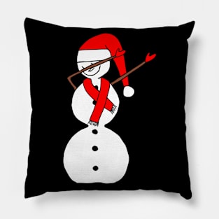 funny snowman, dab, dabbing, snow Pillow