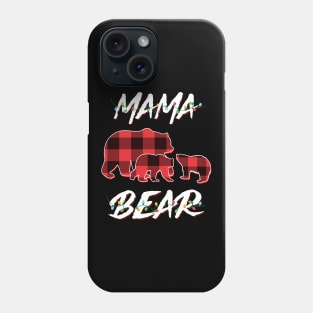 Mama Bear Red Plaid Christmas Pajama Matching Family Gift Phone Case