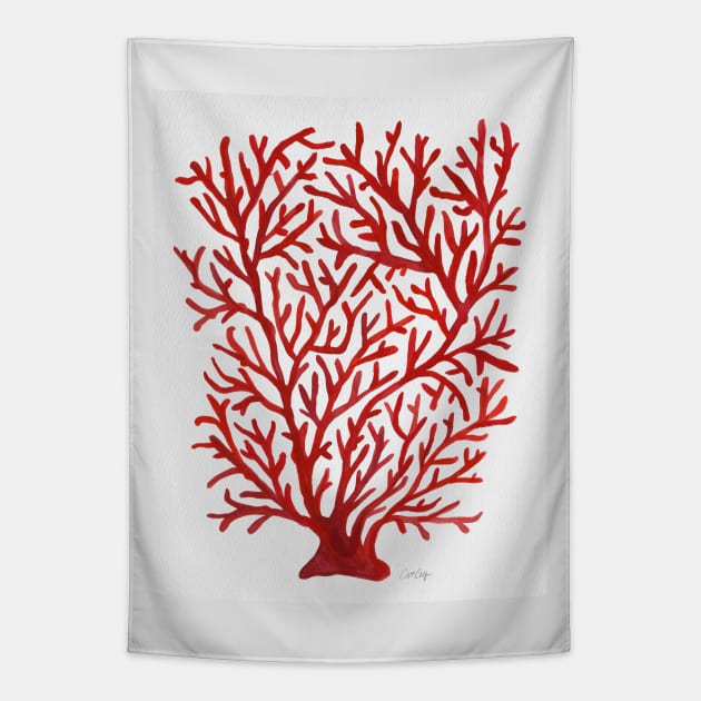 Red Coral Tapestry by CatCoq