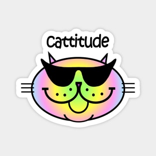 CATTITUDE 2 - SOFT RAINBOW TONES Magnet