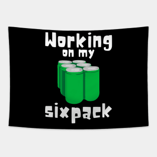 Working On My Sixpack Tapestry