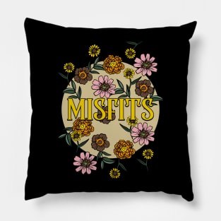 Misfits Name Personalized Flower Retro Floral 80s 90s Name Style Pillow