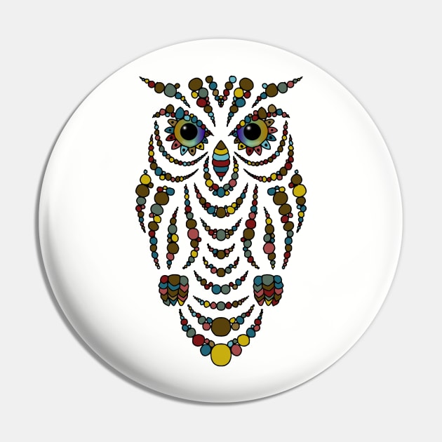 Jewel Owl Pin by StephenBibbArt