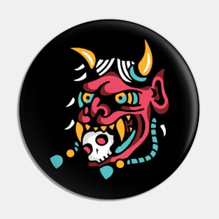 Hannya mask skull Pin