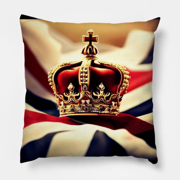 Coronation King Charles III 6 May 2023 Pillow by Relaxing Art Shop