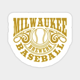 Vintage Retro Milwaukee Brewers Baseball Magnet