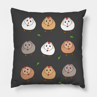 cute chickens cartoon Pillow