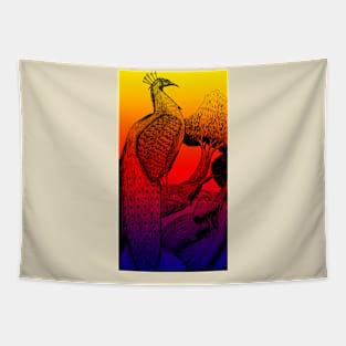 mysterious peacock Tapestry