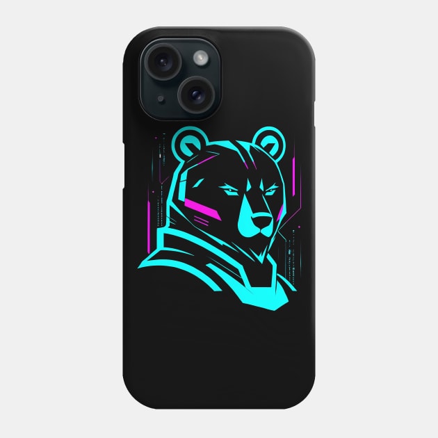Bear Logo Cyberpunk Phone Case by TaevasDesign