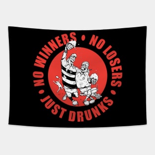 Rugby supporter t shirt cartoon style Tapestry