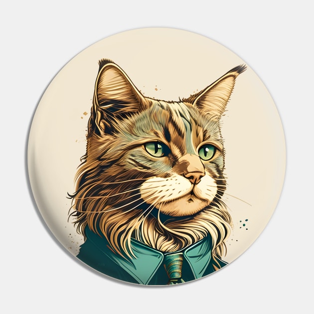 Cute Cat Face Lover - Love Cat Dad Pin by Lisa L. R. Lyons