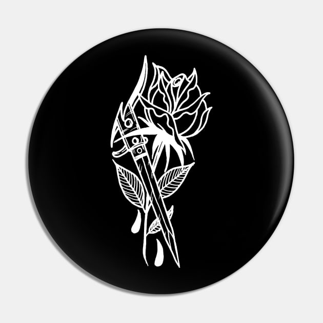 Rose And Dagger Pin by btcillustration