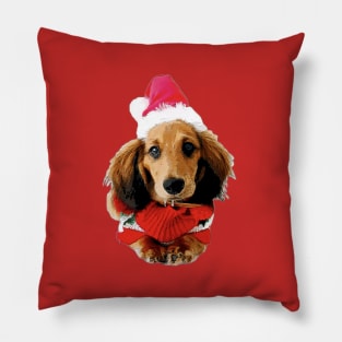 Dachshund Christmas Puppy Dog Pillow