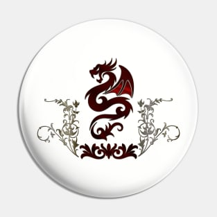 Awesome dragon with floral elements Pin