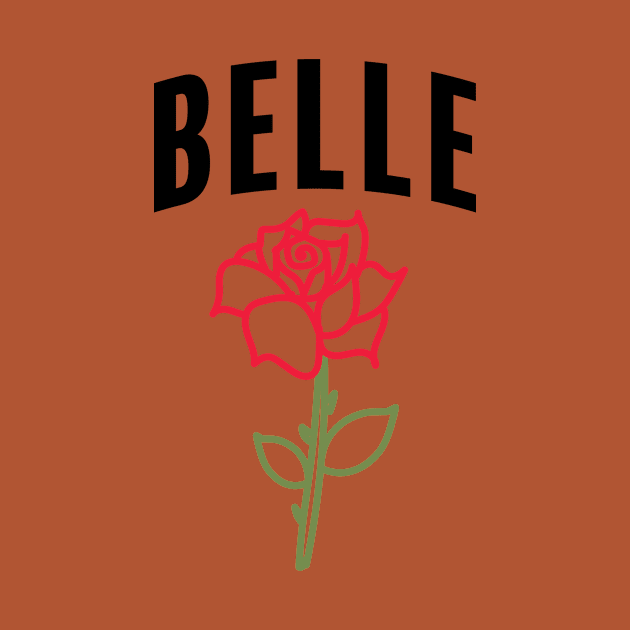 Belle with Simple Rose by Geek Tees