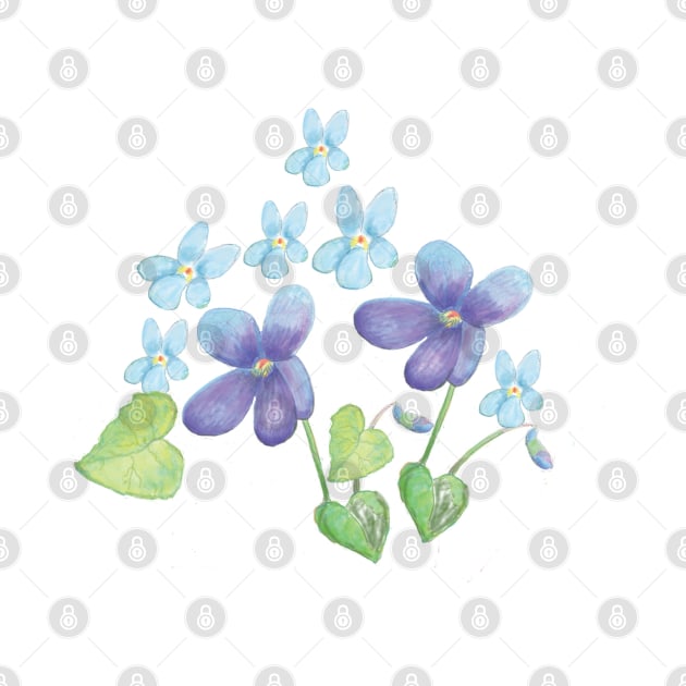 Violets In Spring by Julia Doria Illustration