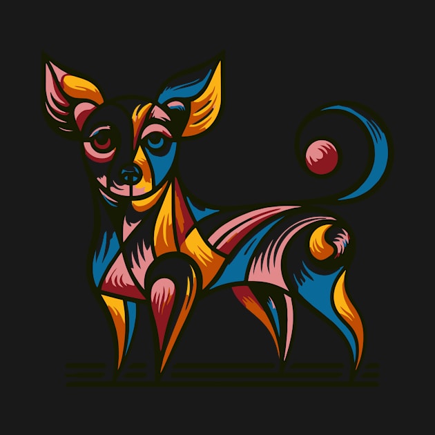 Pop art dog illustration. cubism illustration of a dog by gblackid