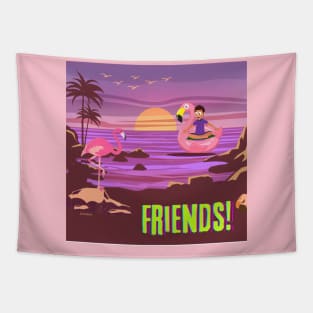 Flamingo Friends Tapestry