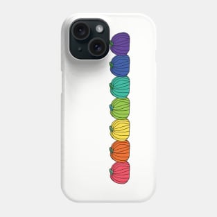 Rainbow Colored Pumpkin Row Phone Case