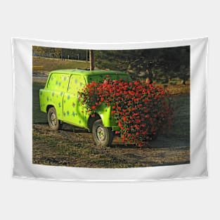 Car with flowers Tapestry